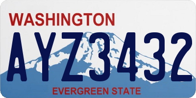 WA license plate AYZ3432