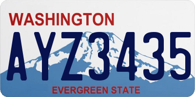 WA license plate AYZ3435