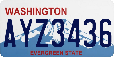 WA license plate AYZ3436