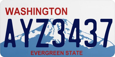 WA license plate AYZ3437