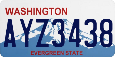 WA license plate AYZ3438