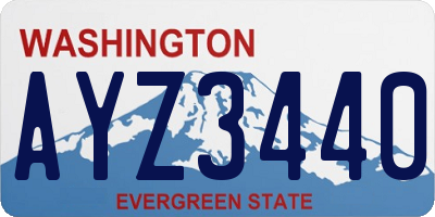 WA license plate AYZ3440