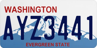 WA license plate AYZ3441