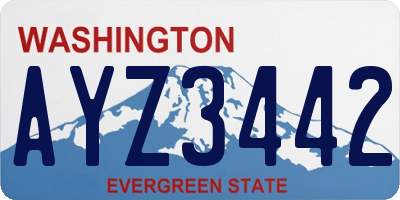 WA license plate AYZ3442