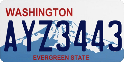 WA license plate AYZ3443