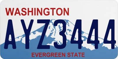 WA license plate AYZ3444