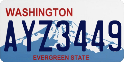 WA license plate AYZ3449