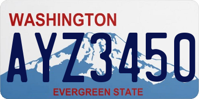 WA license plate AYZ3450