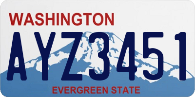 WA license plate AYZ3451