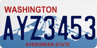 WA license plate AYZ3453