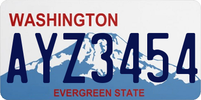 WA license plate AYZ3454