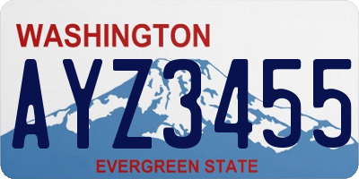 WA license plate AYZ3455