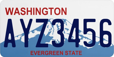 WA license plate AYZ3456