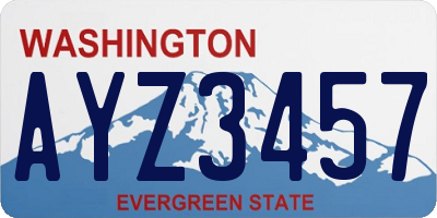 WA license plate AYZ3457