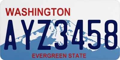 WA license plate AYZ3458