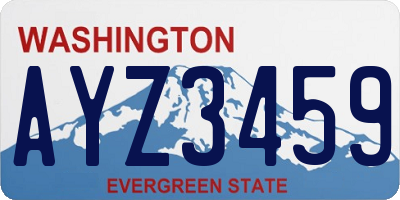 WA license plate AYZ3459