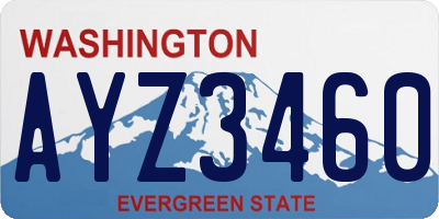 WA license plate AYZ3460