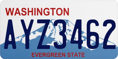 WA license plate AYZ3462