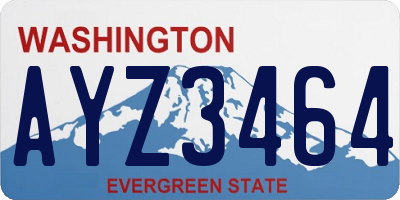 WA license plate AYZ3464