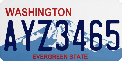 WA license plate AYZ3465