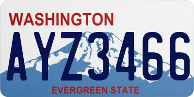 WA license plate AYZ3466