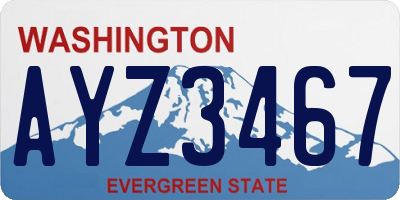 WA license plate AYZ3467