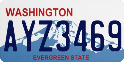 WA license plate AYZ3469