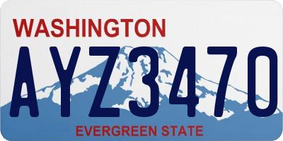 WA license plate AYZ3470