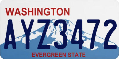 WA license plate AYZ3472