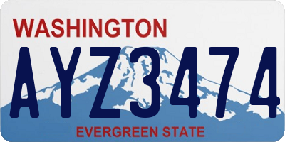 WA license plate AYZ3474