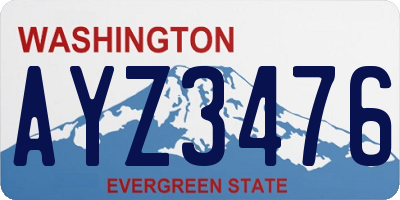 WA license plate AYZ3476