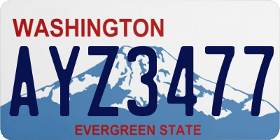 WA license plate AYZ3477