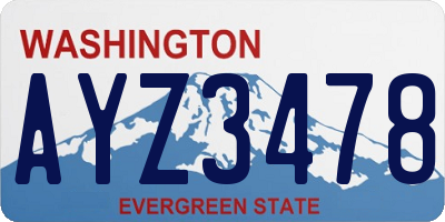 WA license plate AYZ3478