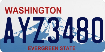 WA license plate AYZ3480