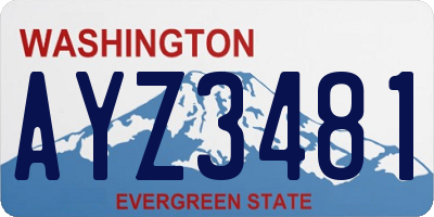 WA license plate AYZ3481