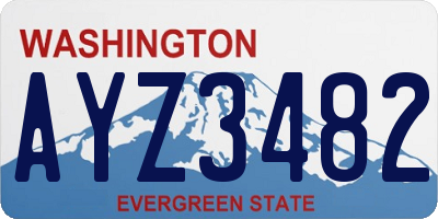 WA license plate AYZ3482