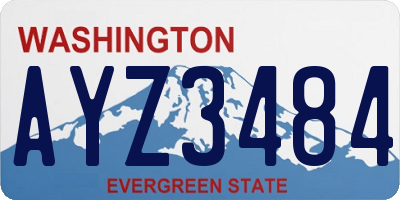 WA license plate AYZ3484