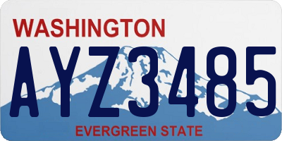 WA license plate AYZ3485