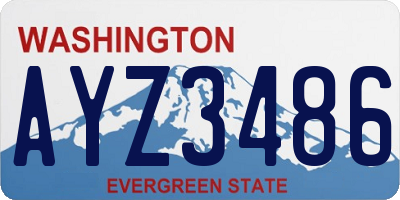 WA license plate AYZ3486