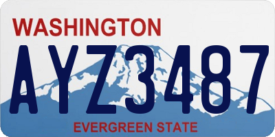 WA license plate AYZ3487