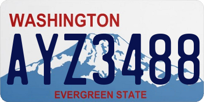 WA license plate AYZ3488