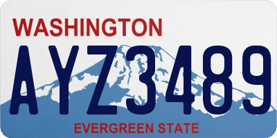 WA license plate AYZ3489