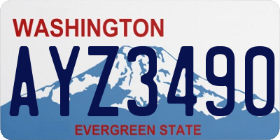 WA license plate AYZ3490