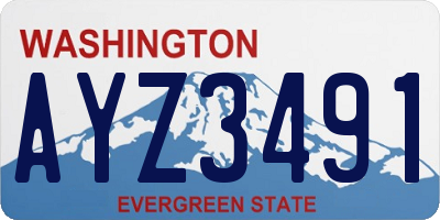 WA license plate AYZ3491