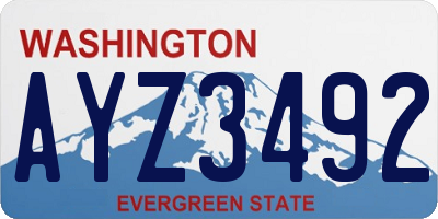 WA license plate AYZ3492