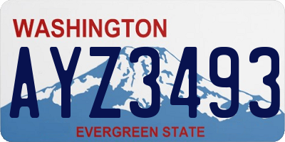 WA license plate AYZ3493