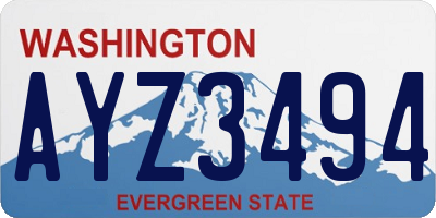 WA license plate AYZ3494