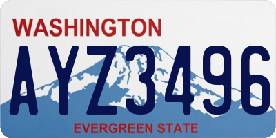 WA license plate AYZ3496