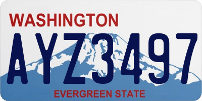 WA license plate AYZ3497