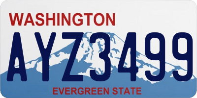 WA license plate AYZ3499